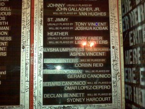An example of crazy understudy nights at American Idiot. This was July 30, 2010, and the first time Van ever went on for Johnny.